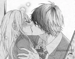 🌟 Anime, Manga, Beso, Romance, Pareja, Dibujos animados telegram sticker