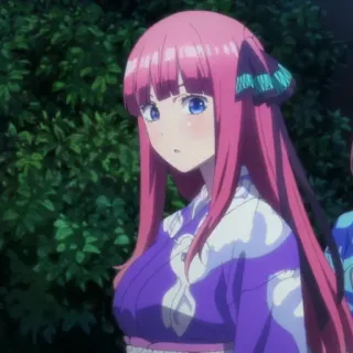 😯 Nino Nakano The Quintessential Quintuplets Anime, The Quintessential Quintuplets, Nino Nakano, Cabelo rosa, Yukata, Garota anime telegram sticker
