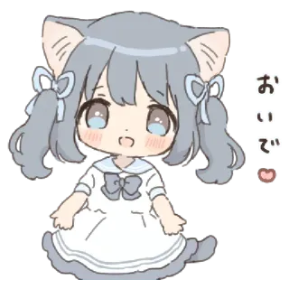 ❄️ おいで Anime, Chica gato, Kawaii, Chibi, Lindo, Manga telegram sticker