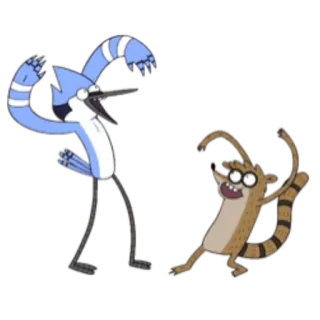 😆 Mordecai and Rigby Regular Show kreskówka, Zwyczajny serial, Mordecai, Rigby, animacja, przyjaciele telegram sticker
