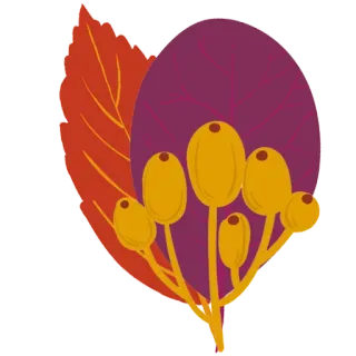 💐 outono, folha, frutos silvestres, natureza, sazonal, colheita, outono telegram sticker