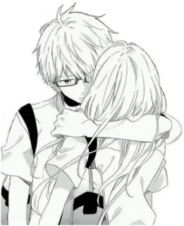 🤗 Anime, Coppia, Abbraccio, Manga, Amicizia telegram sticker
