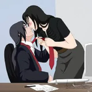 🙃 romantis, ciuman, kantor, kasih sayang, pasangan telegram sticker