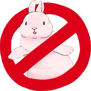🐰 Hase, Verboten, Nein, Tier, Aufkleber whatsapp sticker