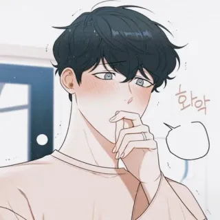 ✨ 화악 เกาหลี, การ์ตูน, อนิเมะ, ตัวละคร, ผู้ชาย, ผู้ชาย telegram sticker