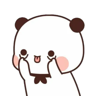 💘 Panda, Słodki, Naklejka, Zwierzę, Kreskówka, Wyraz, Język telegram sticker