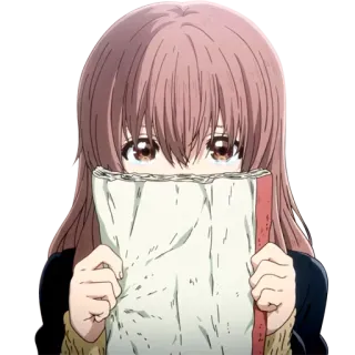😢 Shouko Nishimiya A Silent Voice anime, girl, Shouko Nishimiya, A Silent Voice telegram sticker