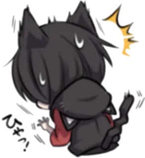 😖 ひえっ… аниме, кот, испуганный, мультфильм, иллюстрация whatsapp sticker