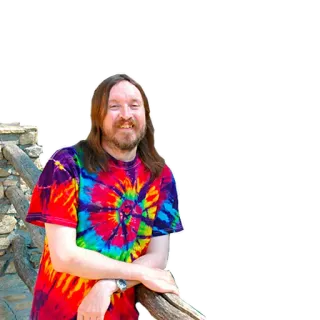 😊 Tie-dye, Hombre, Sonriendo, Retrato whatsapp sticker