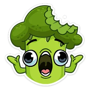 🤷‍♂️ 브로콜리, 만화, 채소, 음식, 웃긴, 먹는 telegram sticker