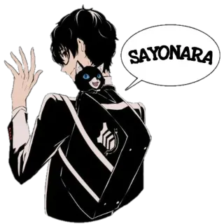 👋 Joker Persona 5 SAYONARA anime, persona, persona 5, joker, morgana, sayonara, addio telegram sticker