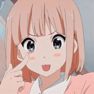 ❤️ アニメ, 女の子, 可愛い, 漫画, 舌, 頬, イラスト telegram sticker