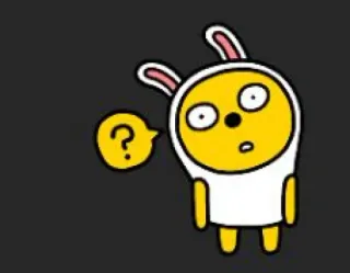 😮‍💨 ? question, lapin, dessin animé, confus, personnage, jaune whatsapp sticker
