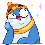 ✨ penguin, musim dingin, lucu, berkilau, kartun telegram sticker