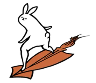 🐇 lapin, surf, fusée, fantaisie, animal, dessin animé telegram sticker