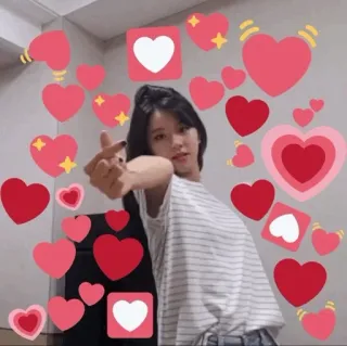 💖 hearts, love, woman, finger heart, k-pop, Korean culture telegram sticker