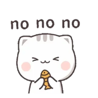 🙅‍♂ no biting 고양이, 물고기, 귀여운, 물지마 telegram sticker