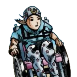 🌟 Johnny Joestar JoJo's Bizarre Adventure Anime, Fauteuil roulant, Manga, Jojos Bizarre Aventure, Johnny Joestar, Personnage, Fanart telegram sticker