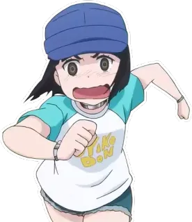 😱 TIKO BON anime, running, cartoon, girl, character, animation whatsapp sticker