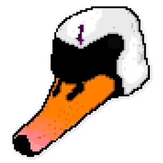 🐤 pájaro, cisne, animal, pixel art whatsapp sticker