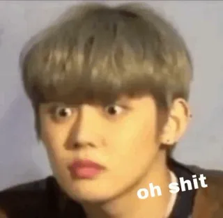 🌸 oh shit 밈, 반응, 충격, 놀람, 외침 telegram sticker
