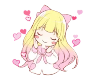 🥰 kawaii, cute, anime, hearts, pink telegram sticker