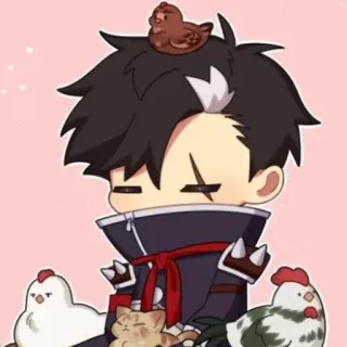 ☺️ Anime, Pollo, Gato, Lindo, Animal telegram sticker