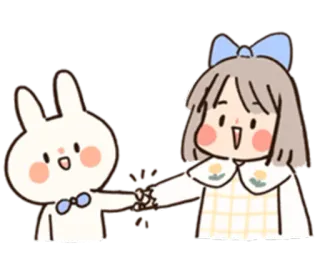 😁 Stiker, gadis, kelinci, lucu, kartun whatsapp sticker