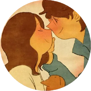 🤑 couple, baiser, amour, mignon, romantique whatsapp sticker
