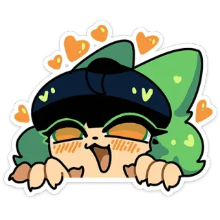 ⭐ Anime, Dessin animé, Mignon, Autocollant, Chat, Kawaii telegram sticker