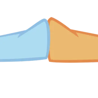 🐴 choque de puños, dibujos animados, azul, naranja, amistad, acuerdo telegram sticker