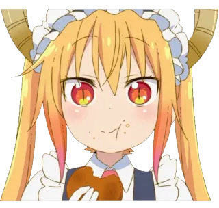 😋 Tohru Miss Kobayashi's Dragon Maid Anime, Dragon, Mignon, Kawaii, Dessin animé, Manga, Nourriture whatsapp sticker