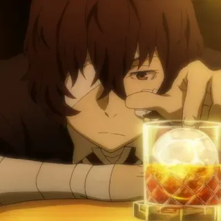 🍩 Osamu Dazai Bungou Stray Dogs Anime, Bungou Stray Dogs, Osamu Dazai, Dazai, Alkohol, Minuman telegram sticker