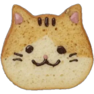 🌟 gatto, toast, cibo, animale, carino, pane, gattino telegram sticker