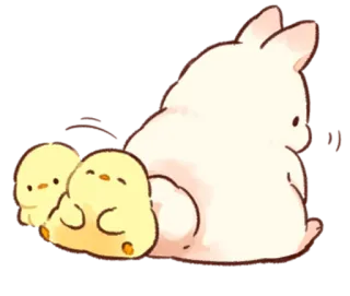 😄 bunny, chickens, cute, animals, kawaii, easter telegram sticker