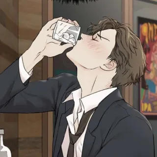 🧋 drinking, man, suit, alcohol, bar telegram sticker