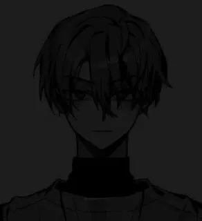 ⬛ 动漫, 漫画, 男孩, 黑暗, 阴郁 telegram sticker