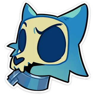 🤨 động vật, mèo, hoạt hình, nhãn dán, hình minh họa, xanh dương telegram sticker