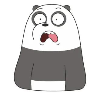 😲 Panda We Bare Bears panda, kartun, terkejut, beruang, hewan, We Bare Bears, kaget telegram sticker
