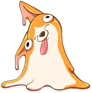 ☀ perro, corgi, dibujo animado, gracioso, tonto, mono whatsapp sticker