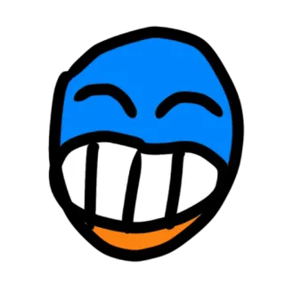 😍 мультфильм, улыбка, счастливый, синий, оранжевый, весёлый telegram sticker