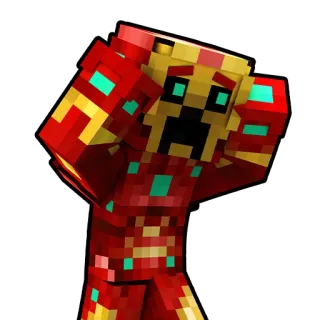 😱 minecraft, creeper, iron man, video game, blocky, character telegram sticker
