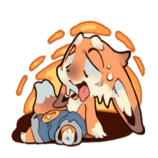 ☀️ dier, hond, moe, uitgeput, cartoon, slapen telegram sticker