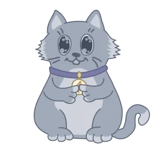 👉 Katze, Tier, Sticker, süß, graue Katze, Haustier whatsapp sticker
