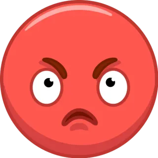 😡 en colère, emoji, rouge, frustré, fou, contrarié, dessin animé telegram sticker