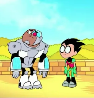 ✨ Cyborg Teen Titans Go! Cyborg, Robin, Teen Titans Go!, Cartoon telegram sticker