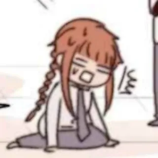 🎈 Anime, müde, sitzend, Charakter, Cartoon, schläfrig whatsapp sticker