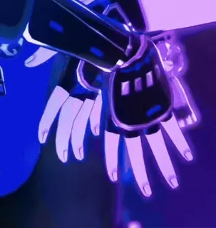 🔥 hands, fingers, purple, blue, glowing telegram sticker
