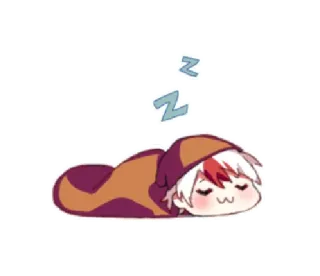 😴 Shoto Todoroki My Hero Academia anime, sleepy, chibi, Shoto Todoroki, My Hero Academia, cute whatsapp sticker