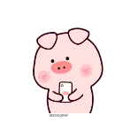 🤔 猪, 动物, 可爱, 卡通, 手机 telegram sticker